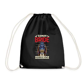 Funny Gothic Goth Wedding Bride Goth Halloween - Drawstring Bag - black - Front