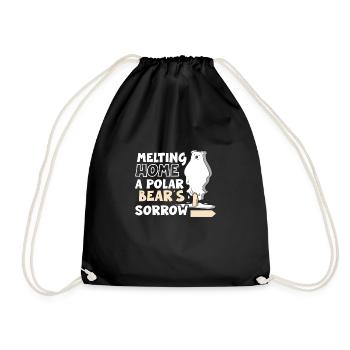 Polar Bear Global Warming Arctic Seal Hunt - Drawstring Bag - black - Front