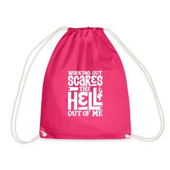 Bodybuilding Powerlifting Weightlifting Fitness - Drawstring Bag - fuchsia - Front