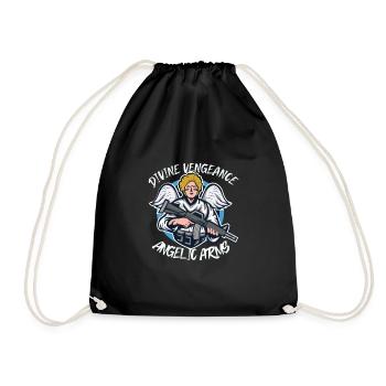 Angry Angel Christianity God Jesus Avenging - Drawstring Bag - black - Front