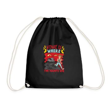 Horror Paranormal Haunted House Creepy Halloween - Drawstring Bag - black - Front