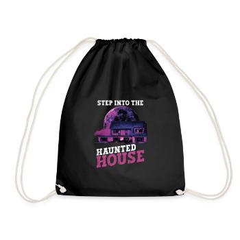 Horror Paranormal Haunted House Creepy Halloween - Drawstring Bag - black - Front