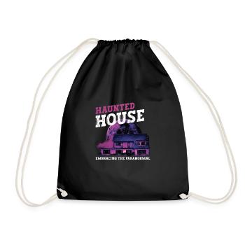 Horror Paranormal Haunted House Creepy Halloween - Drawstring Bag - black - Front