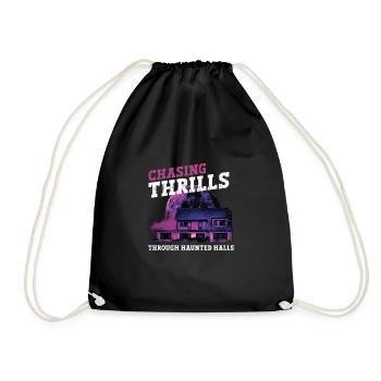 Horror Paranormal Haunted House Creepy Halloween - Drawstring Bag - black - Front