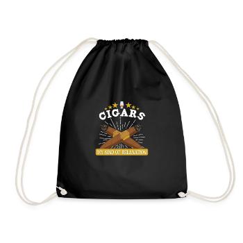 Cigar Cigars Smoke Smoking Bourbon Whiskey Gift - Turnbeutel - Schwarz - Vorne