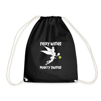 Pickleball Player Pickleball Paddle Pickleball - Drawstring Bag - black - Front