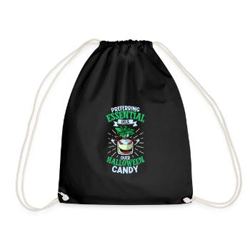 Essential oils for Halloween horror. Essential - Drawstring Bag - black - Front