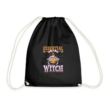 Essential oils for Halloween horror. Essential - Drawstring Bag - black - Front
