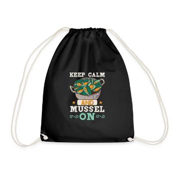 Mussels Seafood Shellfish - Drawstring Bag - black - Front