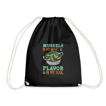 Mussels Seafood Shellfish - Drawstring Bag - black - Front