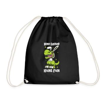 Easter T-rex Dinosaur Easter Funny T-rex - Drawstring Bag - black - Front