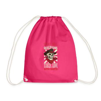 Scary Darts Dartspieler Dartscheibe Darts-brett - Turnbeutel - Fuchsia - Vorne