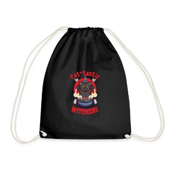 Chat Sorcière Occulte Gothique Noir Satanique - Sac de sport léger - noir - Devant