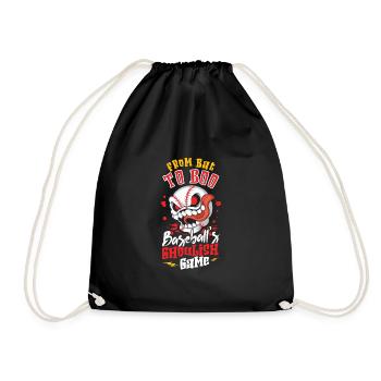 Horror Baseball Creepy Baseball Spooky - Drawstring Bag - black - Front