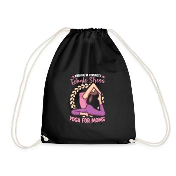 Yoga Mom Life Yoga Practice Maternity - Drawstring Bag - black - Front