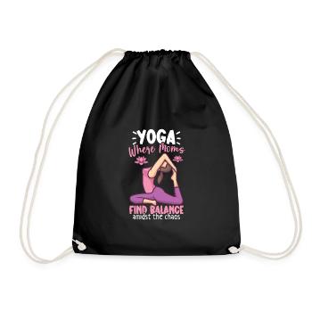 Yoga Mom Life Yoga Practice Maternity - Drawstring Bag - black - Front