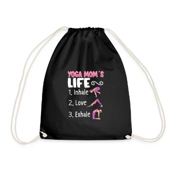 Yoga Mom Life Yoga Practice Maternity - Drawstring Bag - black - Front