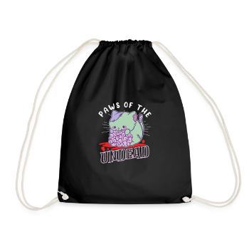 Zombie Cat Undead Kitty Horror Meow Creepy - Drawstring Bag - black - Front