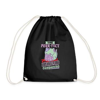 Zombie Cat Undead Kitty Horror Meow Creepy - Drawstring Bag - black - Front