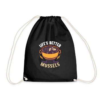 Mussels Seafood Shellfish - Drawstring Bag - black - Front