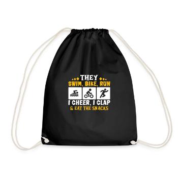 Triathlon Swim Bike Run Triathlete Sport Gift - Drawstring Bag - black - Front