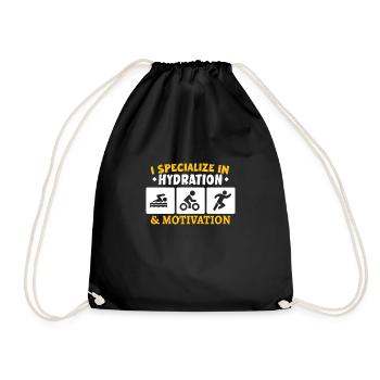 Triathlon Swim Bike Run Triathlete Sport Gift - Drawstring Bag - black - Front