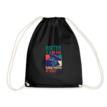 Creepy Halloween horror plague doctor - Drawstring Bag - black - Front