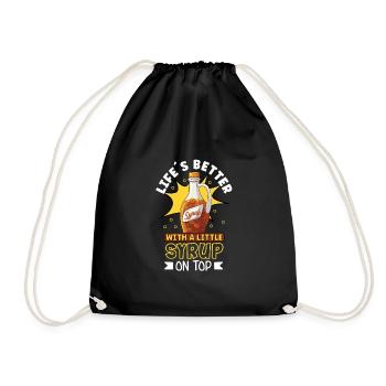 Maple syrup Canada tradition and cones - Drawstring Bag - black - Front