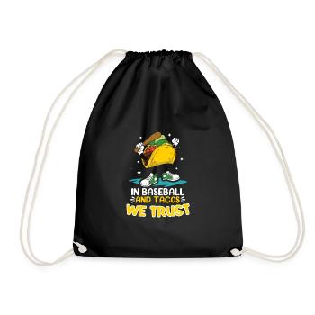 Taco Mexican Food Baseball Card Joueur de baseball - Sac de sport léger - noir - Devant