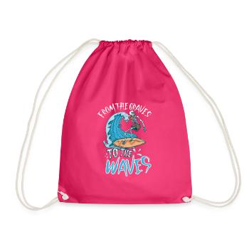 Drôle de surfeur, la plage de squelette Stoke Surf - Sac de sport léger - fuchsia - Devant