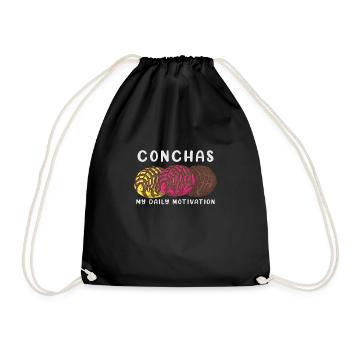 Spanischer Humor Conchas Mexikanisches Brot - Turnbeutel - Schwarz - Vorne