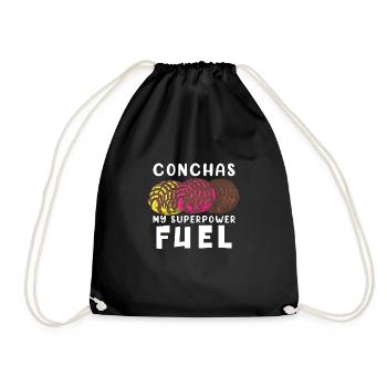 Spanischer Humor Conchas Mexikanisches Brot - Turnbeutel - Schwarz - Vorne