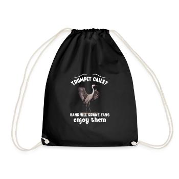 Sandhill Crane Lovers Bird Watching - Drawstring Bag - black - Front