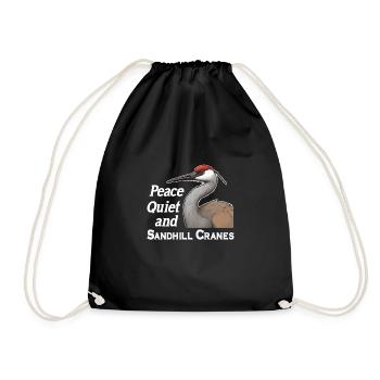 Sandhill Crane Lovers Bird Watching - Drawstring Bag - black - Front