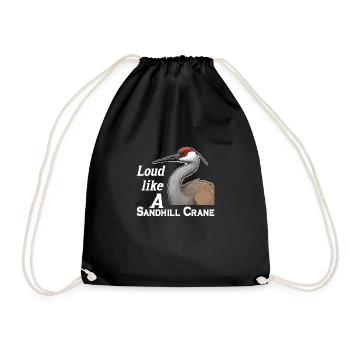 Sandhill Crane Lovers Bird Watching - Drawstring Bag - black - Front