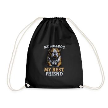 french bulldog english bulldog dog lover bulldog - Turnbeutel - Schwarz - Vorne