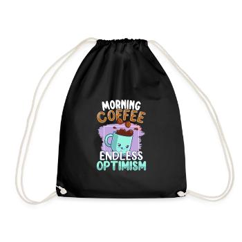 Coffee lover Caffeine and positivity Coffee-themed - Drawstring Bag - black - Front