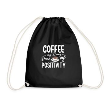 Coffee lover Caffeine and positivity Coffee-themed - Drawstring Bag - black - Front