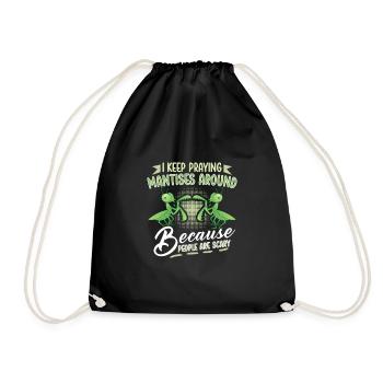 Praying mantis lover, insect enthusiast, - Drawstring Bag - black - Front