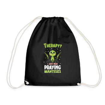Praying mantis lover, insect enthusiast, - Drawstring Bag - black - Front