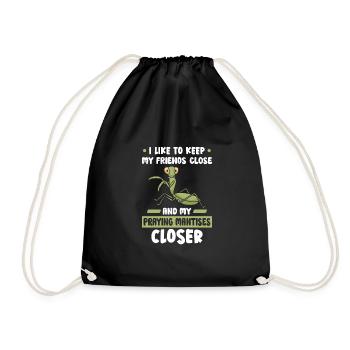 Praying mantis lover, insect enthusiast, - Drawstring Bag - black - Front
