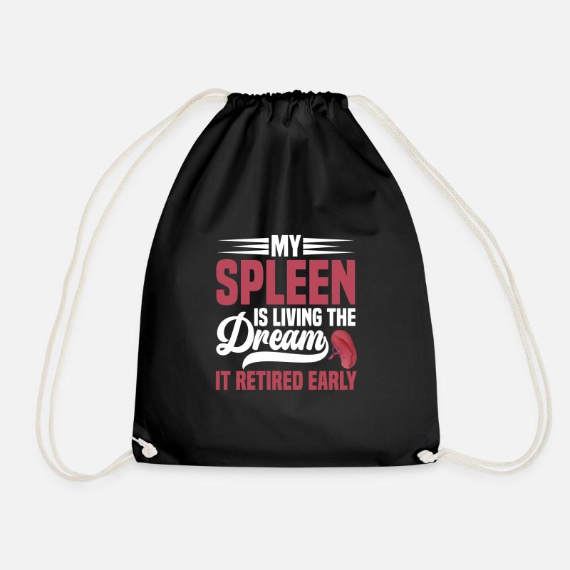 Spleen Surgery Surviving Spleen Removal - Drawstring Bag - black