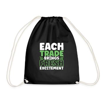 Stock Traders, Forex Traders, Investor Trading - Drawstring Bag - black - Front