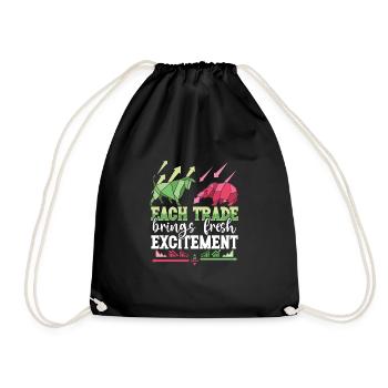 Stock Traders, Forex Traders, Investor Trading - Drawstring Bag - black - Front