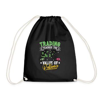 Stock Traders, Forex Traders, Investor Trading - Drawstring Bag - black - Front