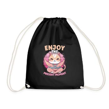 Yoga Mindfulness Practic Meditation Manifestation - Drawstring Bag - black - Front