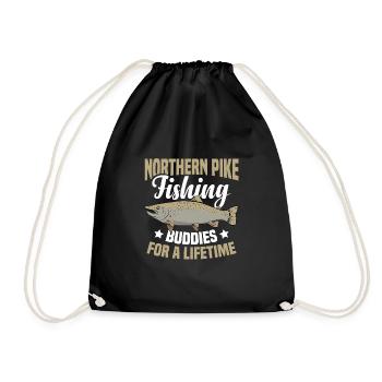 Northern Pike Fisherman Pike Fishing Rod Pike Fish - Drawstring Bag - black - Front
