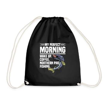 Northern Pike Fisherman Pike Fishing Rod Pike Fish - Drawstring Bag - black - Front