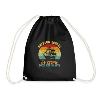 Sailors Sea Shanty Singing Ship Adventures - Drawstring Bag - black - Front