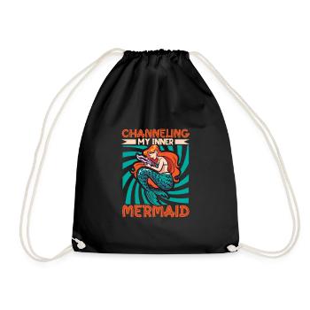 Sirène Reine, Mer, Royal, Océan, Monarque - Sac de sport léger - noir - Devant